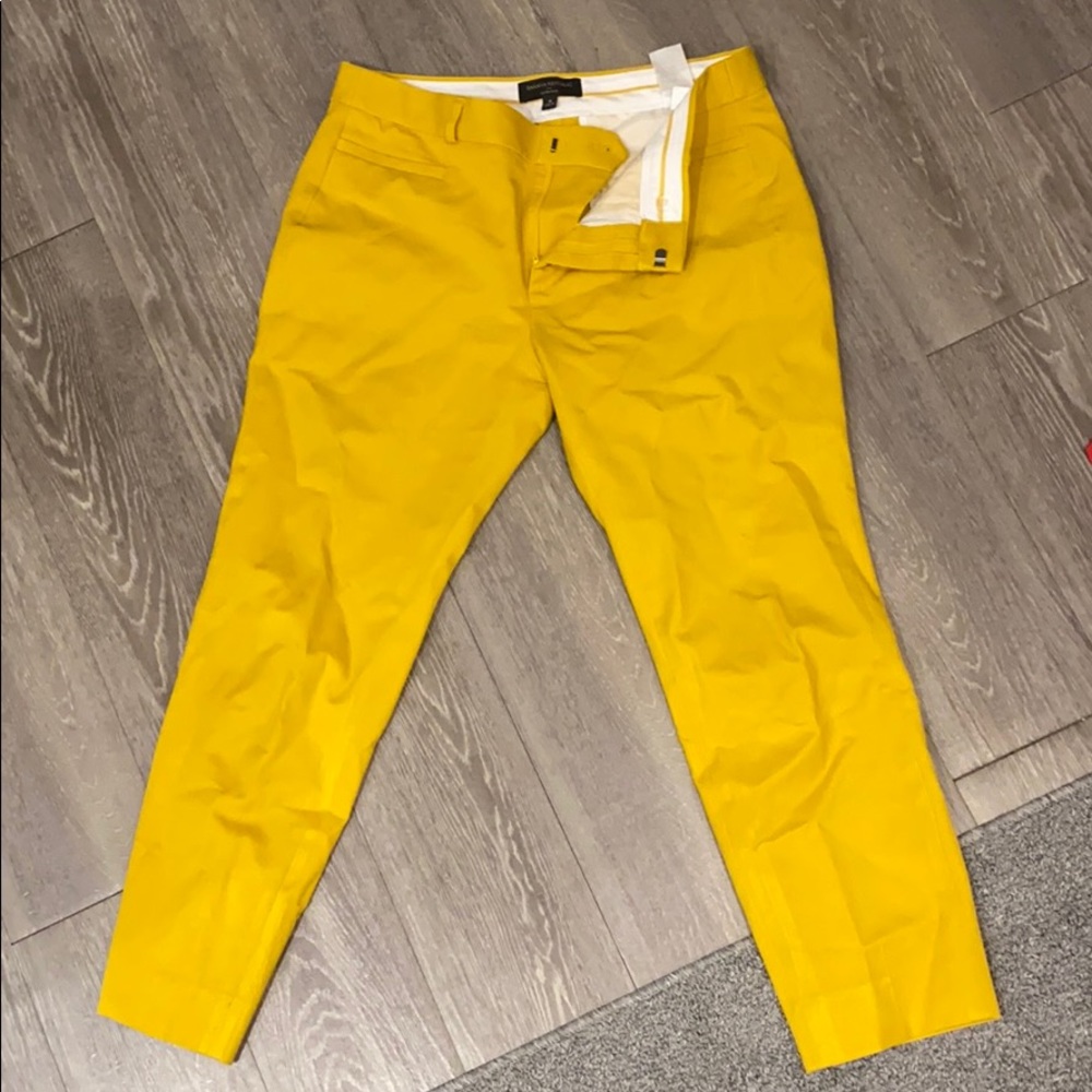 banana republic sloan crop pant in mustard